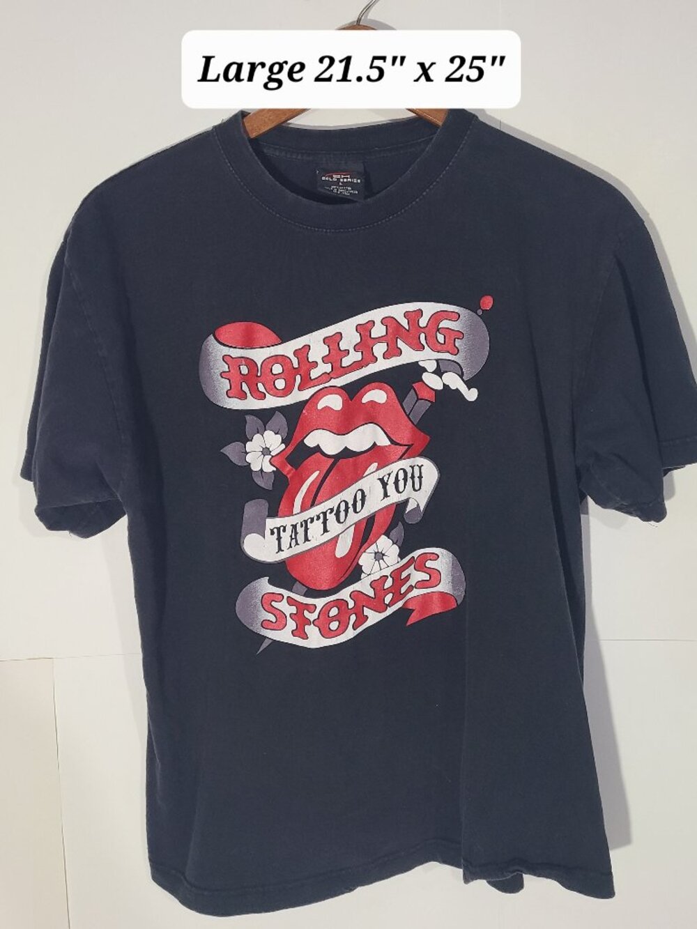 Rolling Stones Tattoo You Black Gold Series Large Boxy T-Shirt